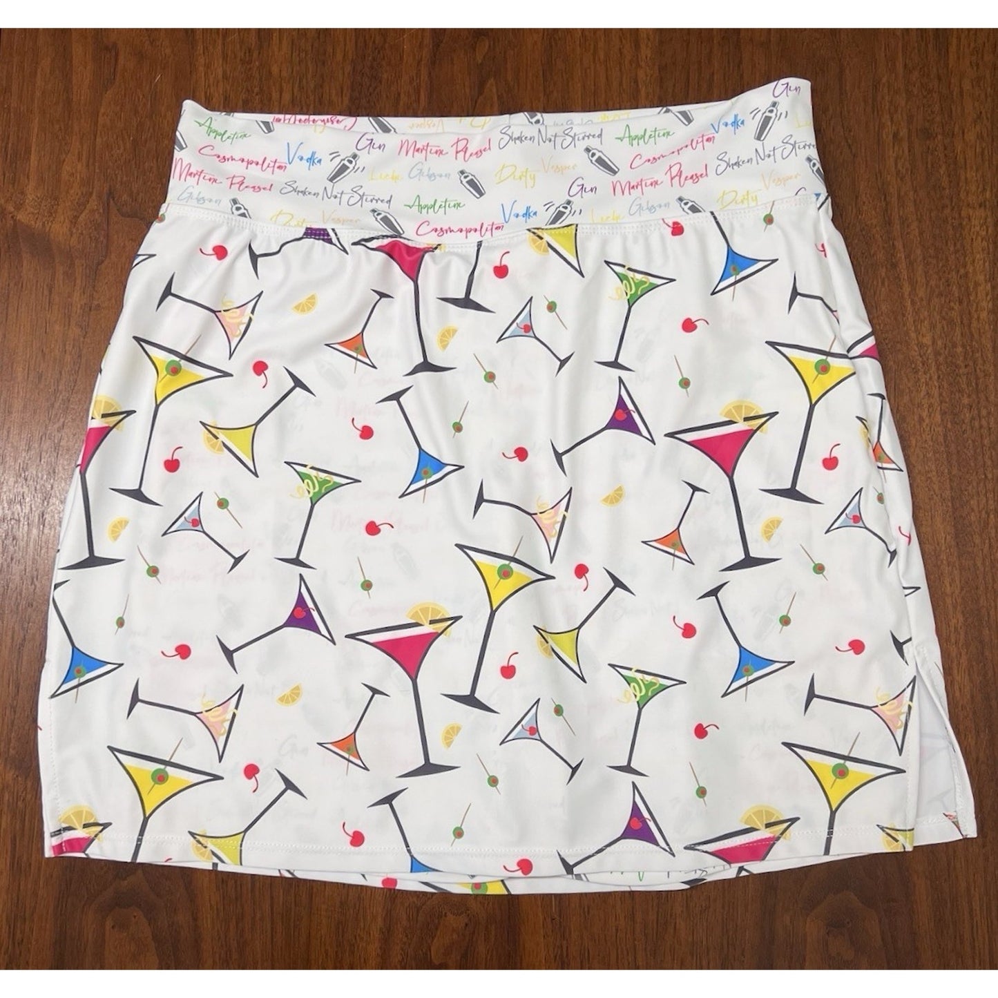 Skort Obsession (M 29”) Shaken Not Stirred Martini Retro Pickleball Tennis