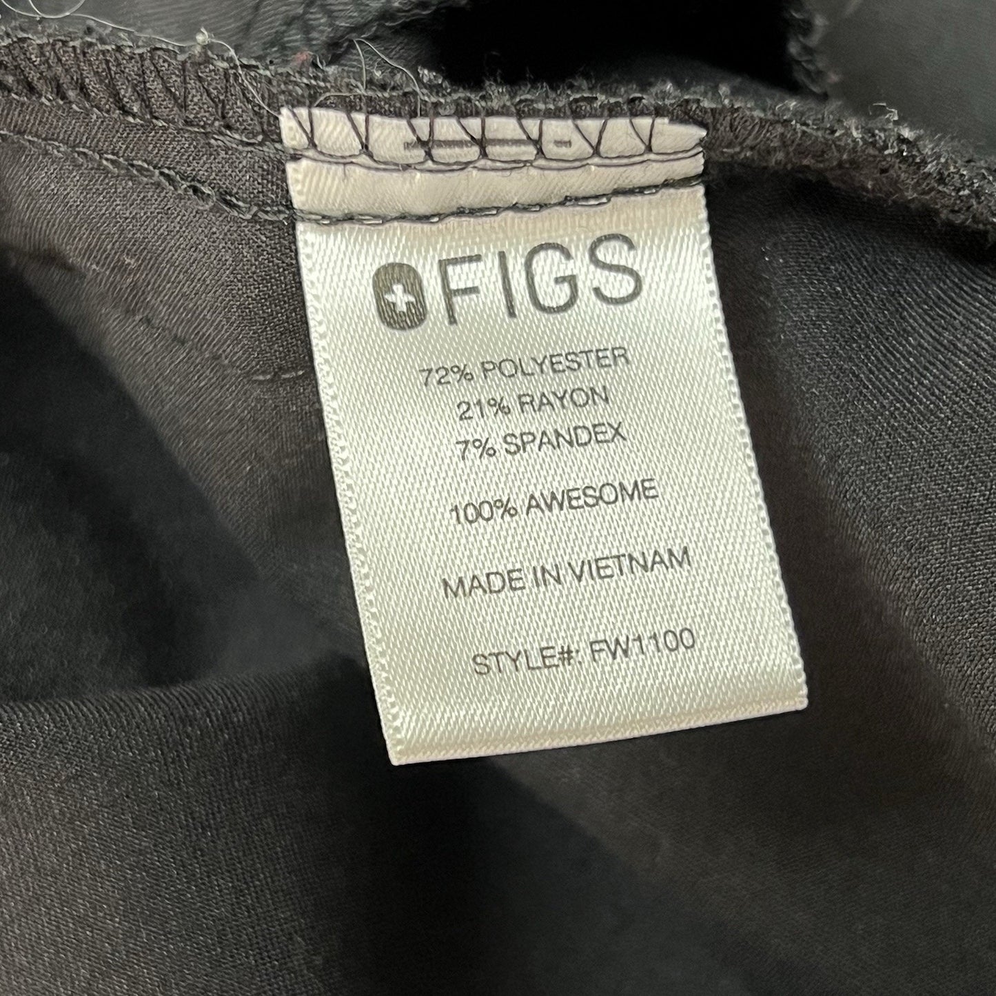 Figs Casma Three-Pocket Scrub Top Women’s Black (S) FW1100 V-Neck