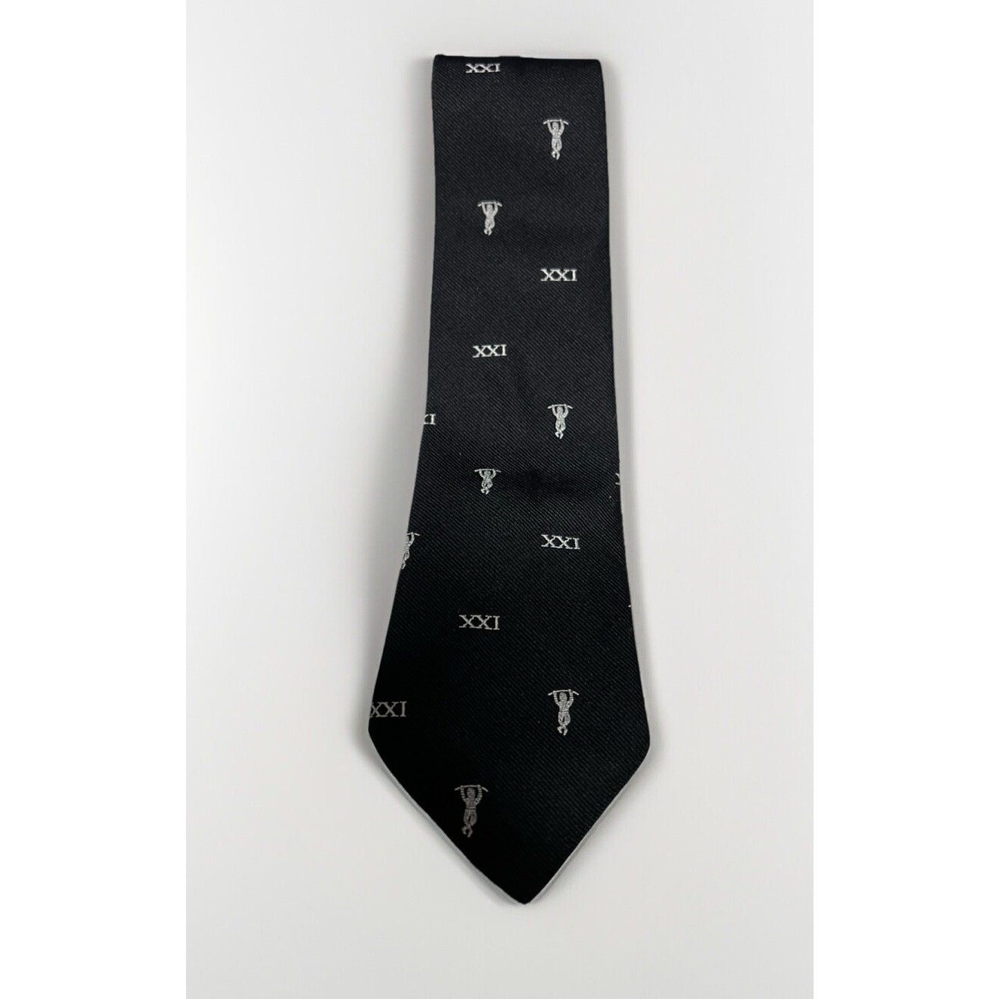 Vintage Crimplene Men’s XXI Black Acrobat Tie Made From Terylene 50” L x 3.25” W