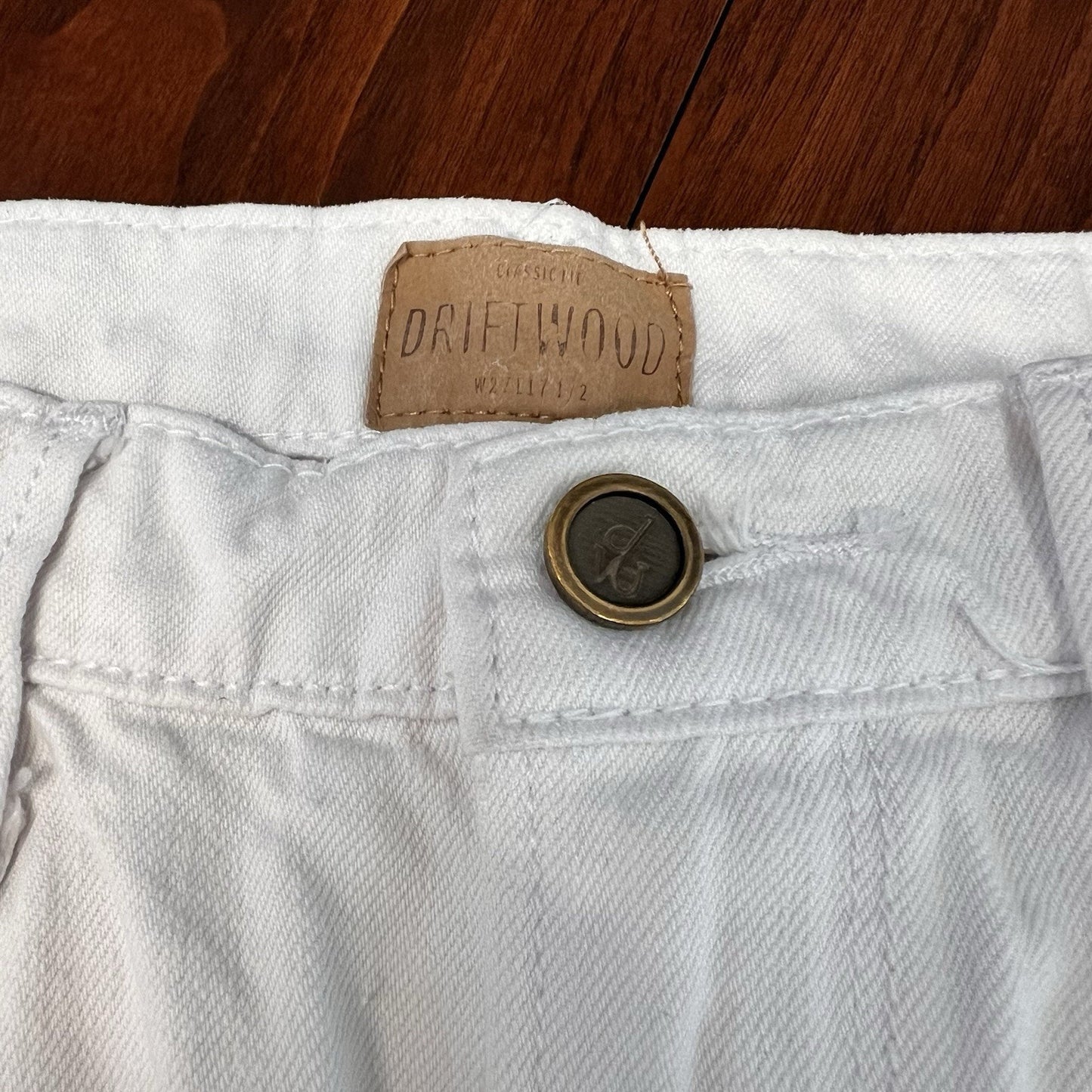 Driftwood (27) Stef Embroidered White Denim Mini Skirt Cutoff Raw Hem Floral
