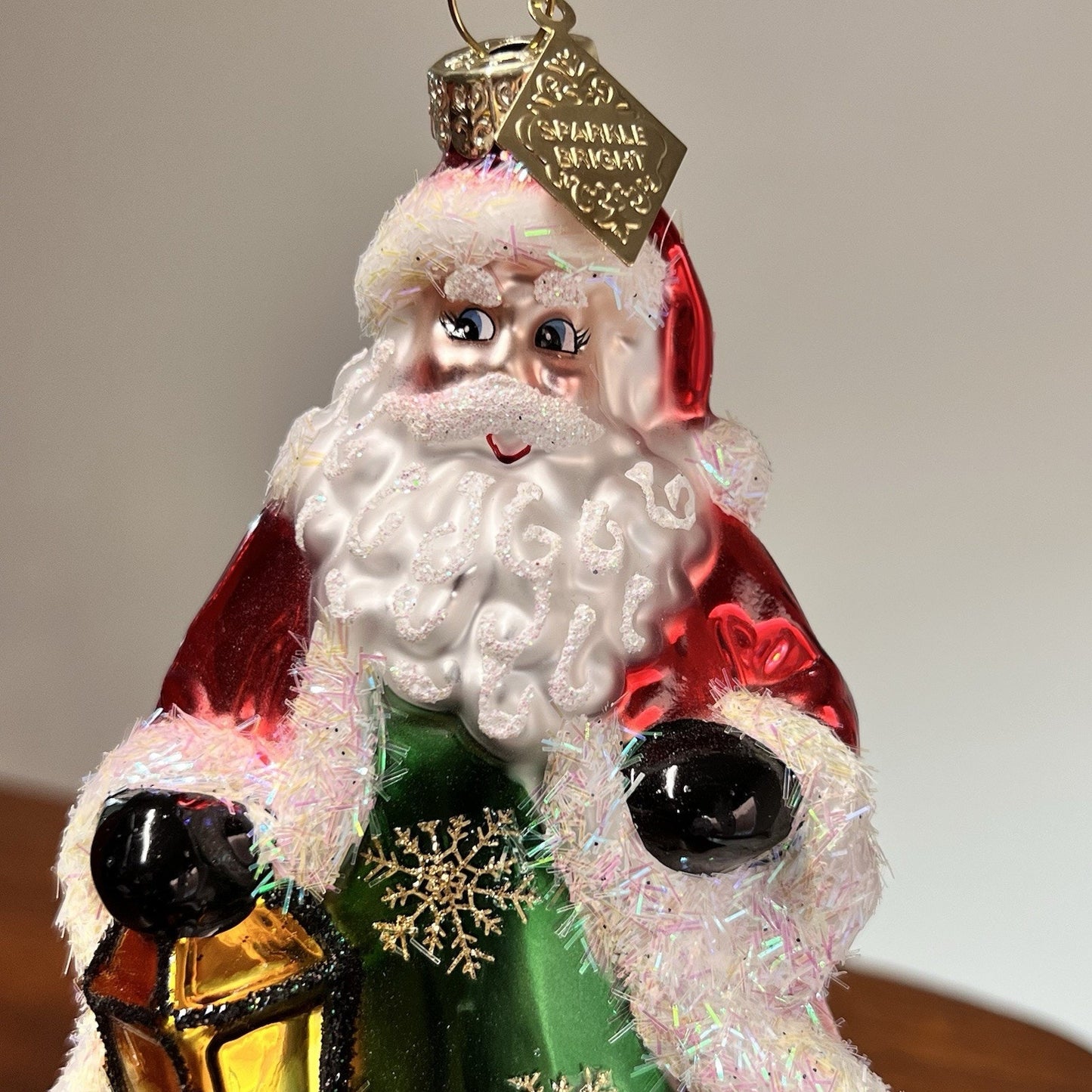 Radko SPARKLE BRIGHT Santa Christmas Ornament Blown Glass Retro Vintage Inspired