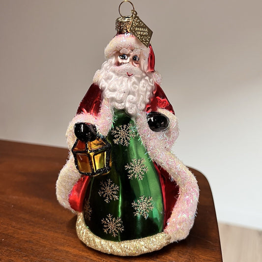 Radko SPARKLE BRIGHT Santa Christmas Ornament Blown Glass Retro Vintage Inspired