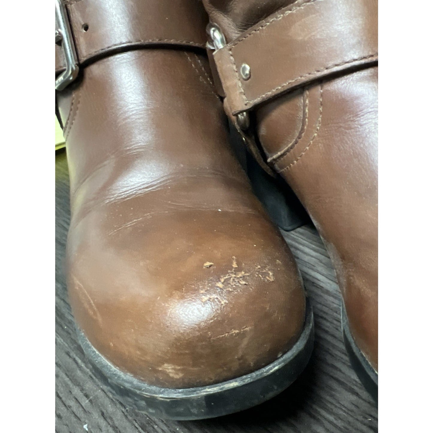 Prada Women’s 4911 Knee High Brown Leather Riding Boots Sz. 5 With Buckles