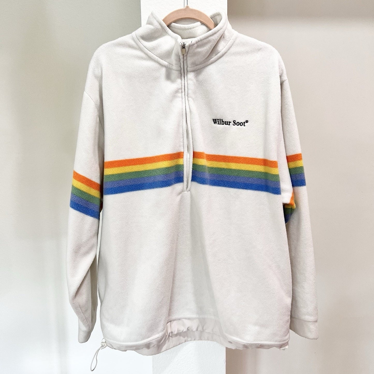 Wilbur Soot Half-Zip Fleece Pullover (L) 1996 Merch Vintage Polaroid Rainbow