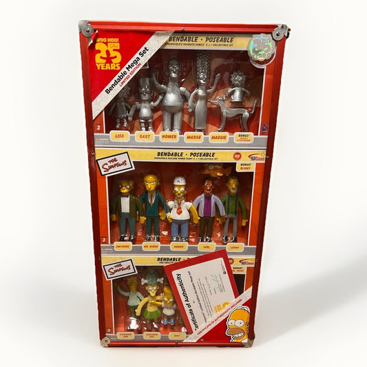 Simpsons Limited Edition 25th Anniversary Bendable Mega Set #237 of 1000 COA NEW