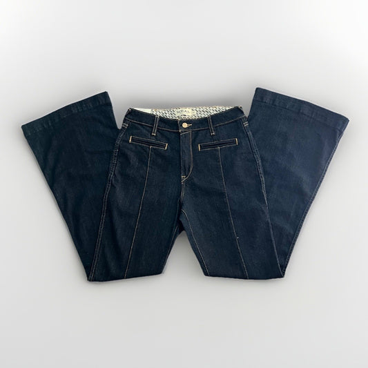 NWT Ariat R.E.A.L 32R High Rise Flare Jean Dark Wash Rinse Topstitch Western