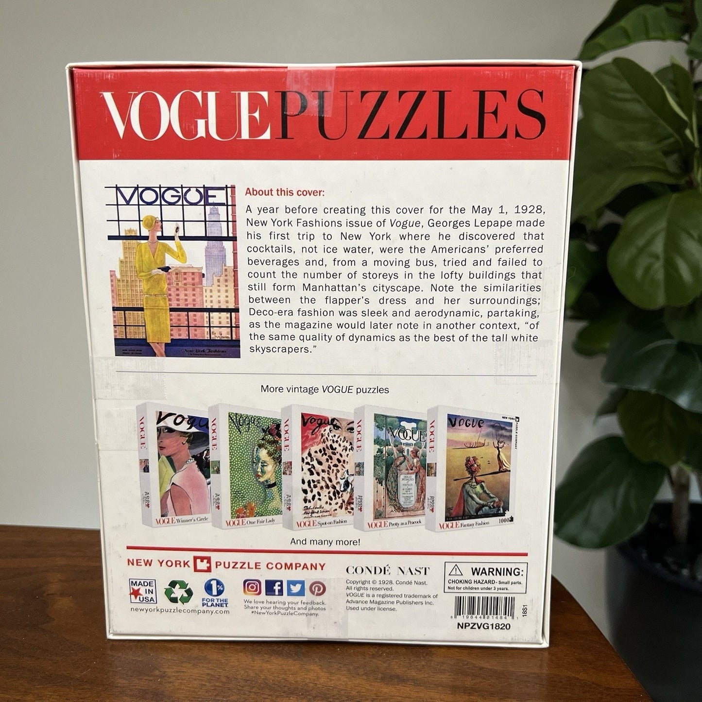 Vogue “Deco Darlings” 1000 Pc New York Puzzle Co. Complete Fashion 1928 Cover