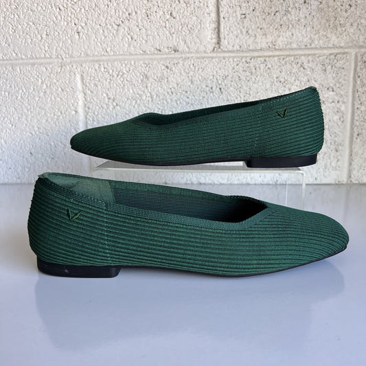 Vivaia Margo 2.0 Square-Toe V-Cut Ballet Flats Green 39.5 EU 8.5 US Arch Support