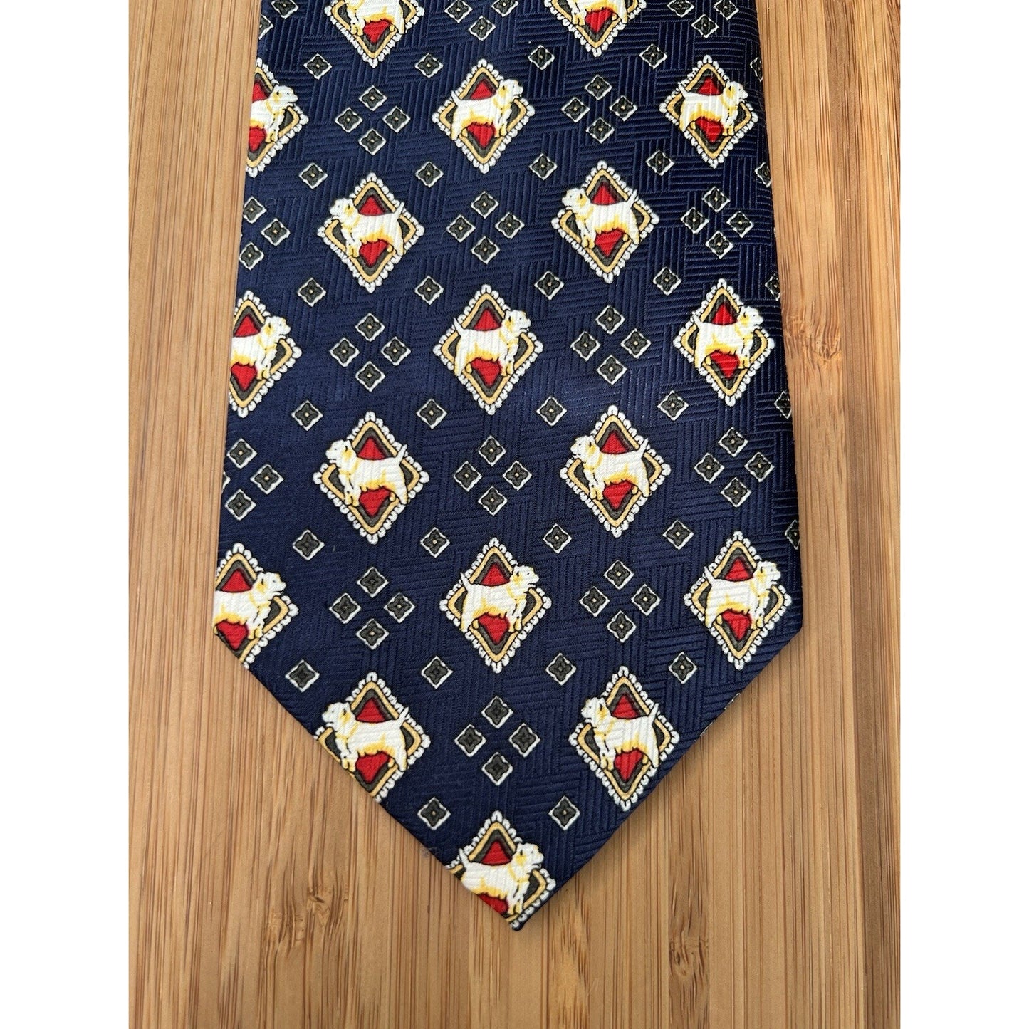 Mille Paris Handmade Necktie Men's Golden Retriever Tie Dog Blue Red
