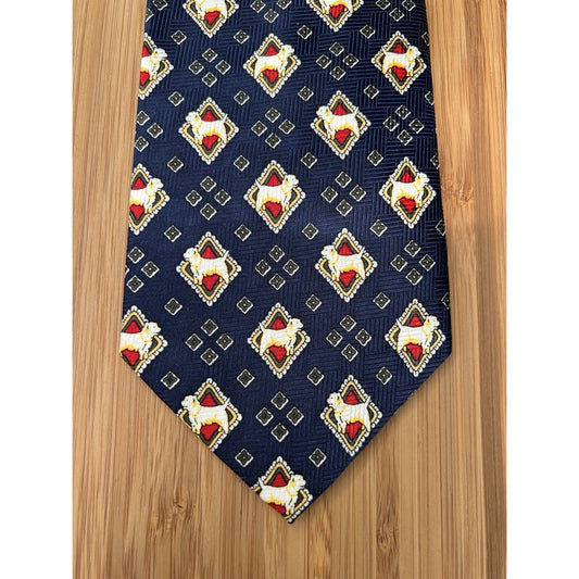 Mille Paris Handmade Necktie Men's Golden Retriever Tie Dog Blue Red