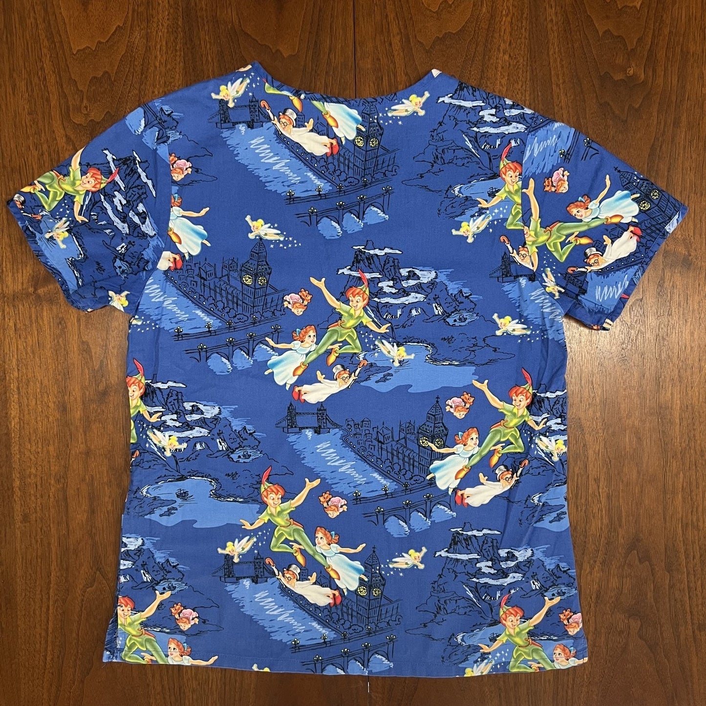 Lot of 4 Disney Scrub Tops Jungle Book, 101 Dalmations, Cinderella, Peter Pan