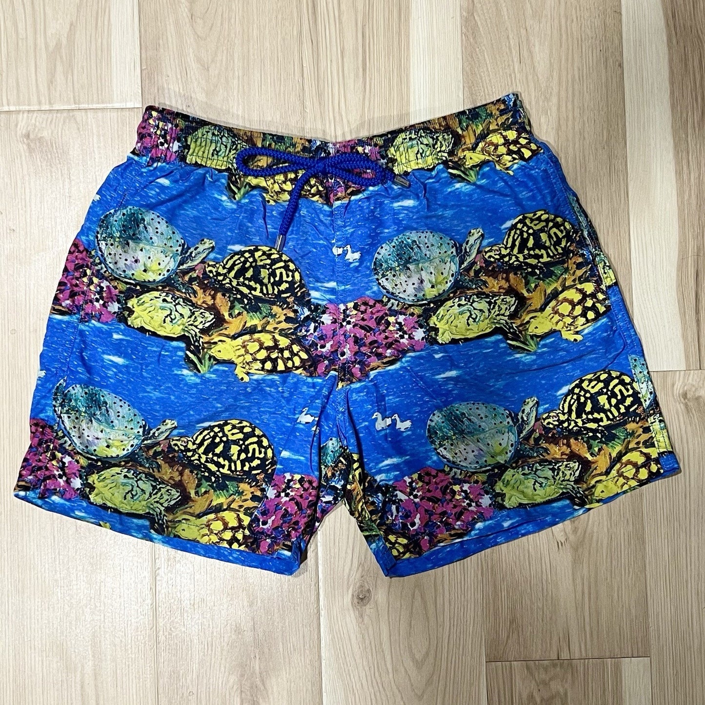 Vilebrequin x Hunt Slonem (L) Swim Trunks Shorts Turtle Limited Edition 5”