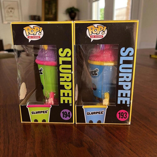 Funko Pop 7-Eleven Blacklight Slurpee 193 & 194 Ad Icon Exclusive Collectible