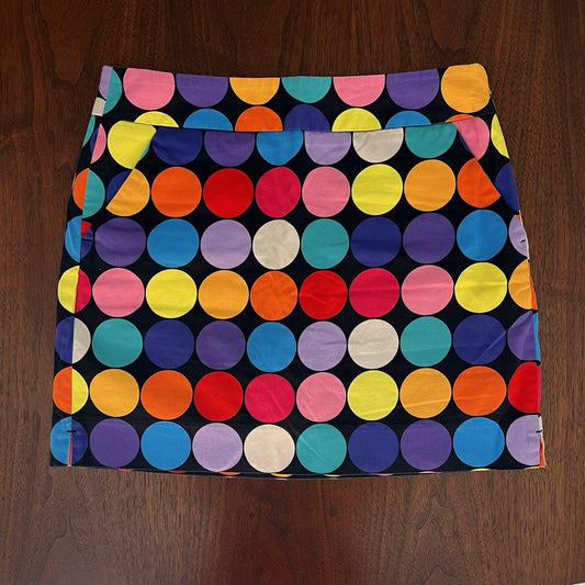 Loudmouth Golf Skort BIG BALLS Sz 8 Women Polka Dot Colorful Funky Pockets