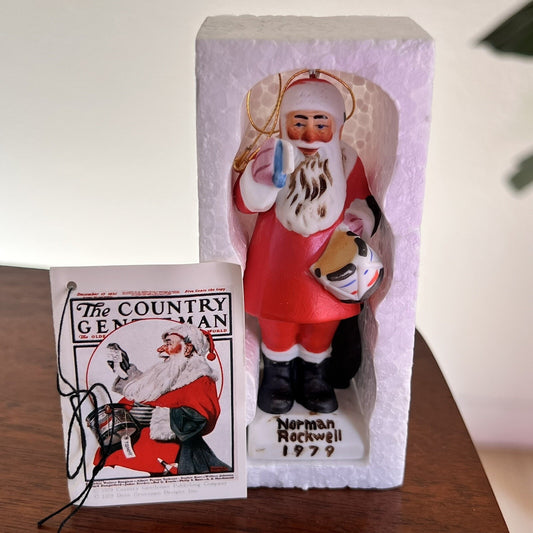 Perfect 1979 Norman Rockwell Grossman Santa Claus Christmas Porcelain Ornament