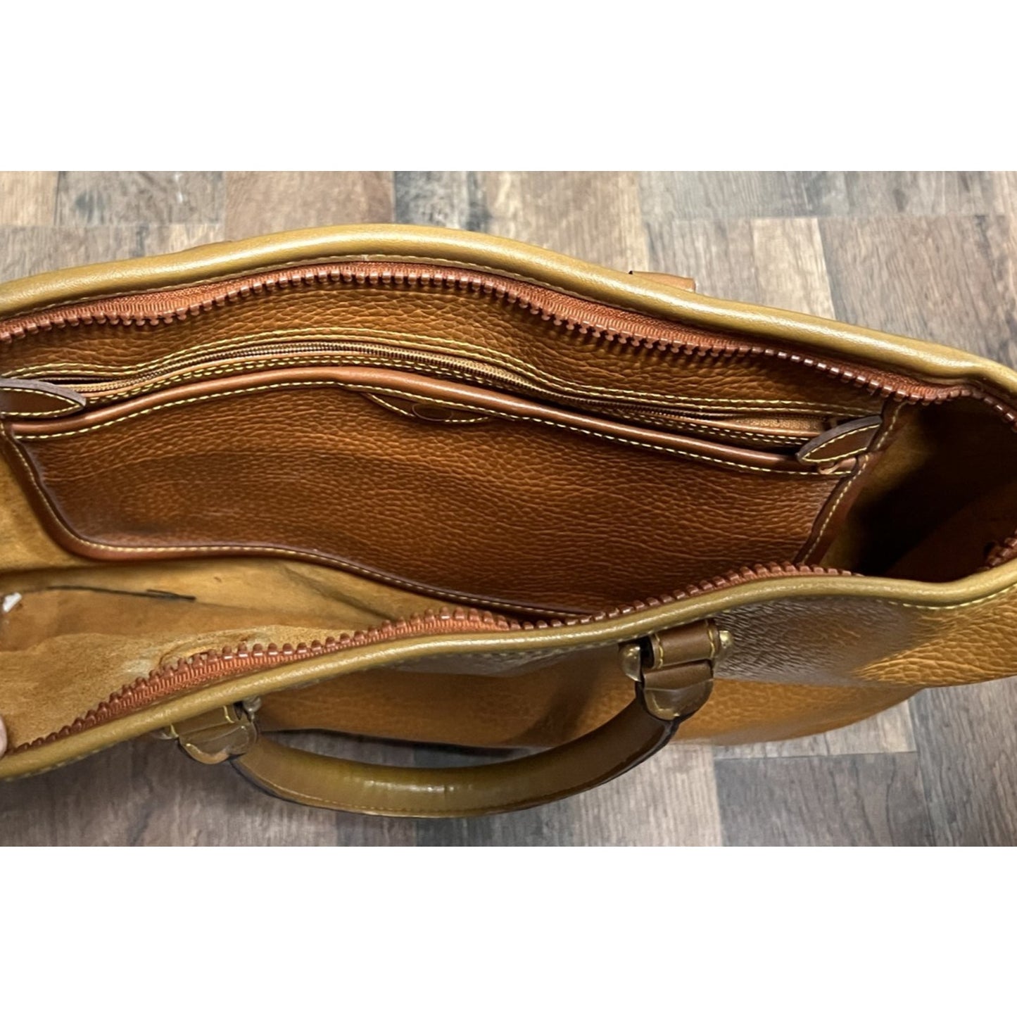 Vintage Dooney & Bourke Pebled Leather British Tan Attache