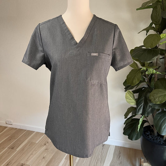 FIGS Catrina Women’s 1-Pocket Graphite Size S Scrub Top #fw1000