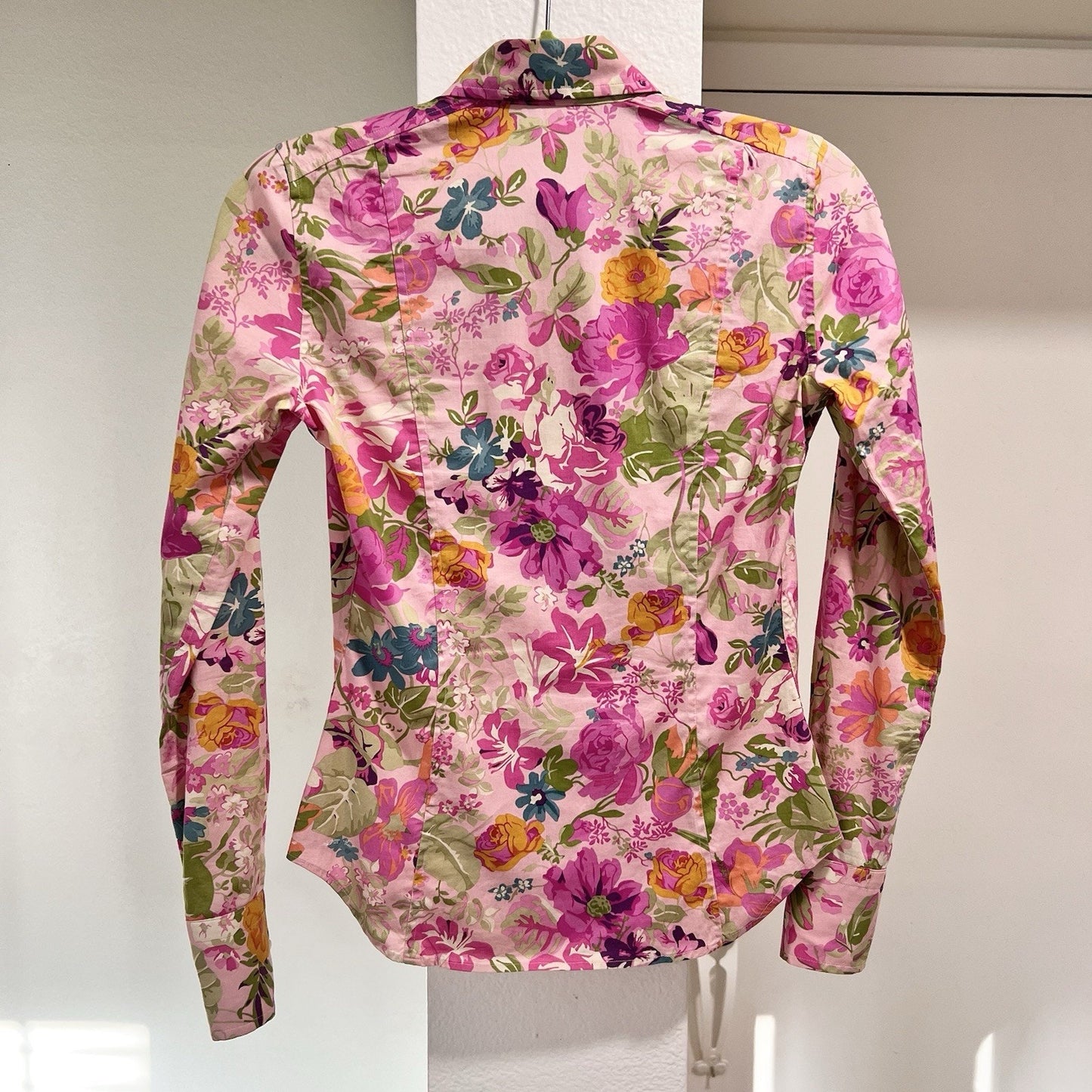 ETRO Milano Italian Women’s Button Down Shirt XS 38 Pink Floral Luxury Designer