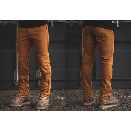 Huxtley FX-1 Work Pants 36x30 Triple Stitch Double Knee Adjustable Waist Brown