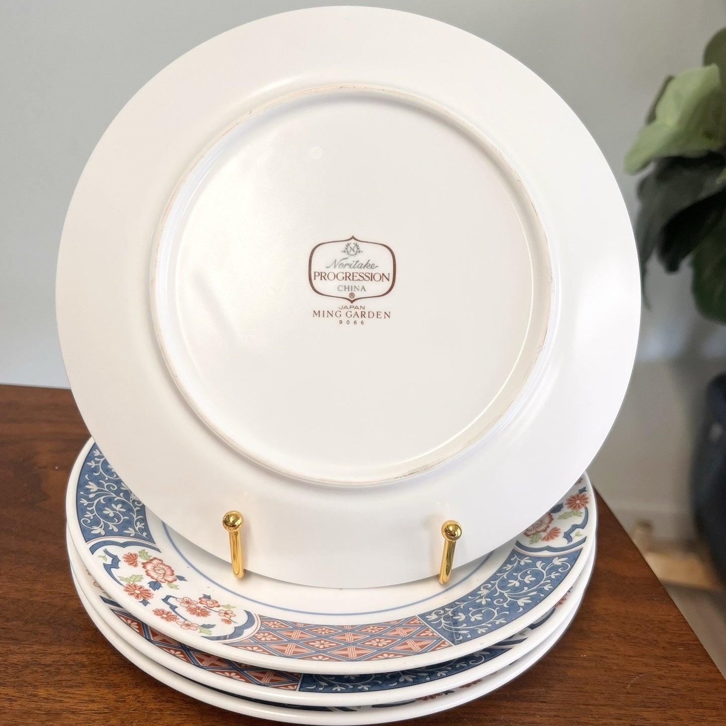 4 x Noritake MING GARDEN Salad Plate 8” MCM 1970s Chinoiserie Japanese 9066