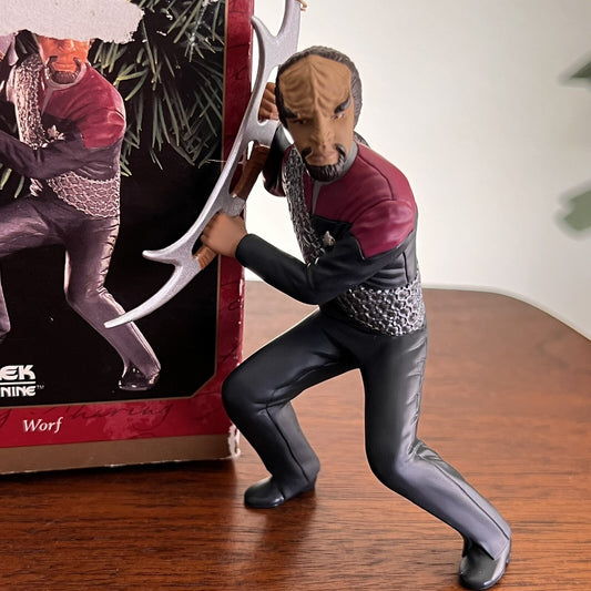 1999 Hallmark Lt. Worf Star Trek Deep Space Nine Christmas Ornament Collectible