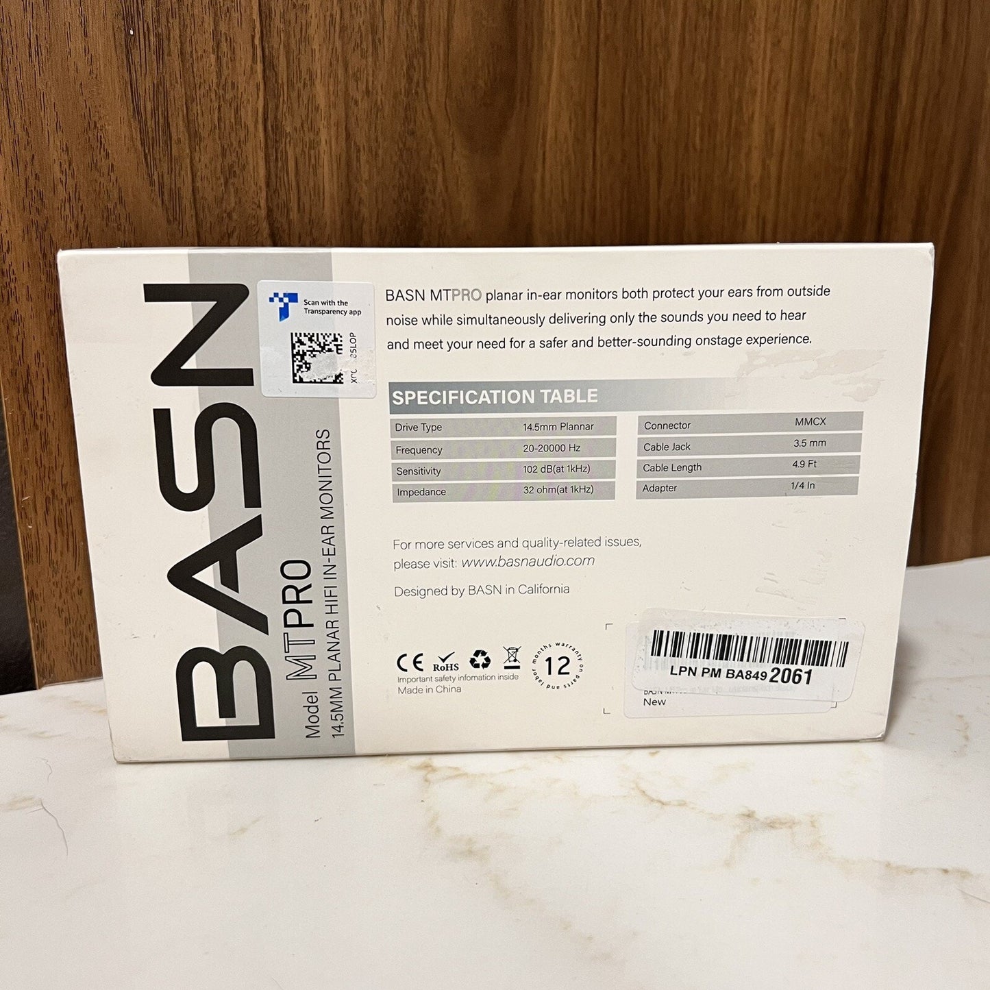 New BASN MTPro In-Ear Monitors 14.5mm Planar HiFi IEM Headphones MMCX Connection