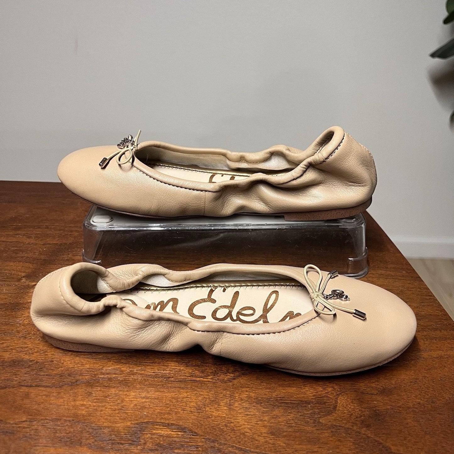 Sam Edelman Felicia Leather Ballet Flat (7) Nude French Sand Beige Neutral Tan