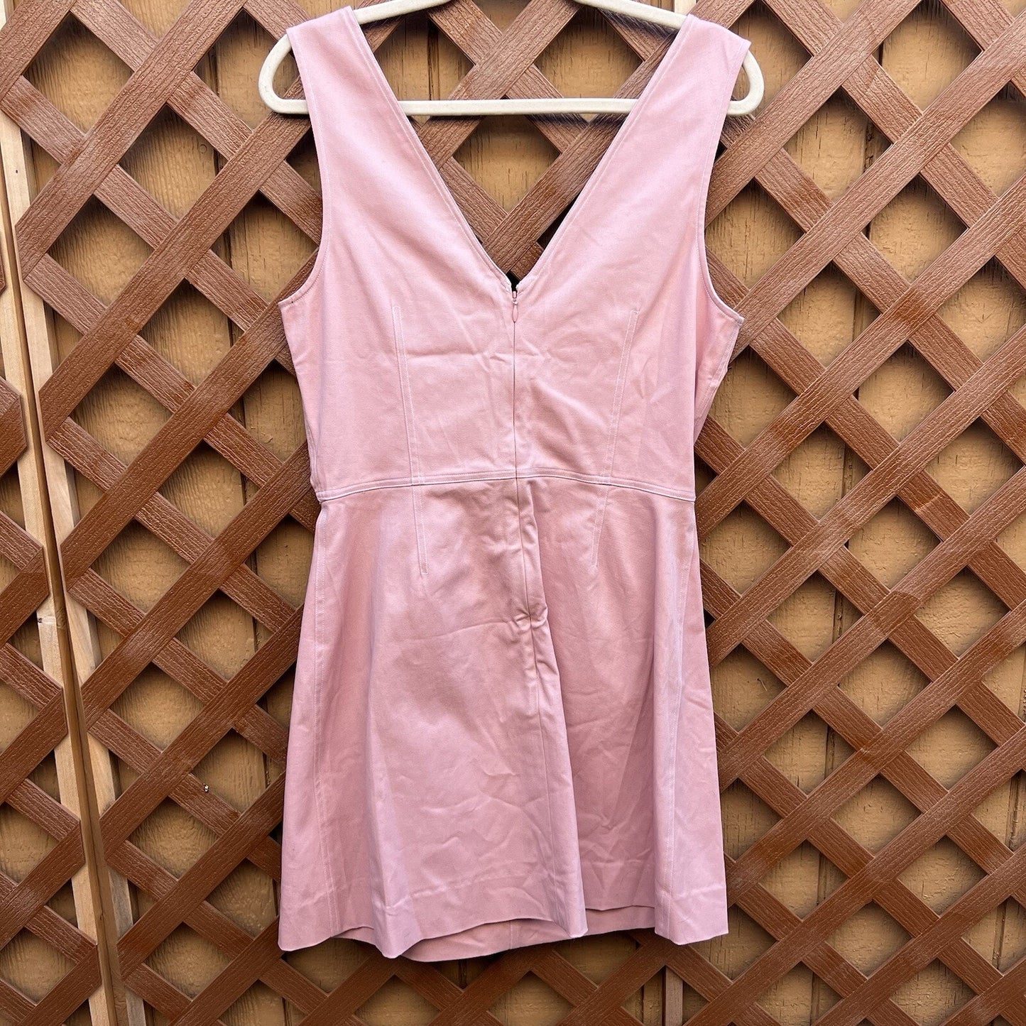NWT $445 (12) Halston A-line Minidress Twist Front Designer Preppy Baby Pink