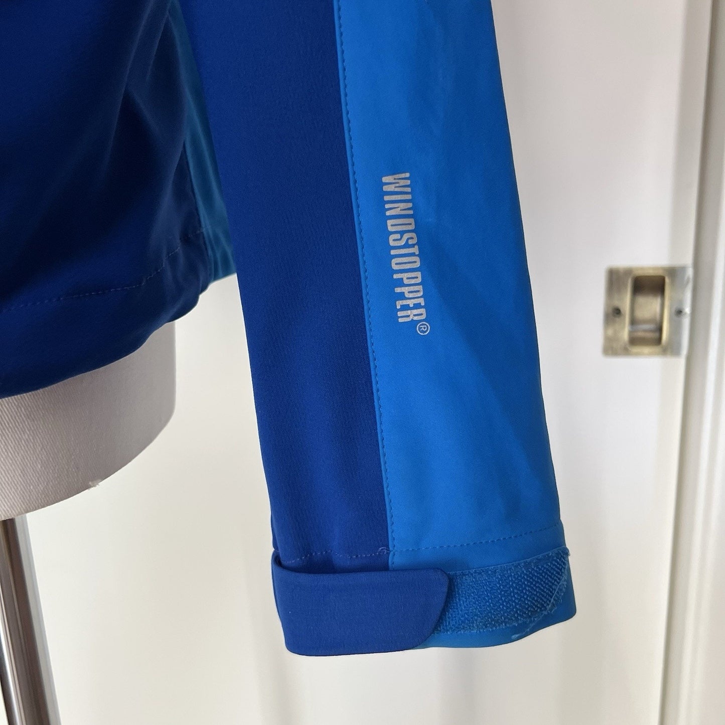MARMOT Gore Windstopper Full Zip Jacket Mens Large Blue Fleece Lined Soft Shell