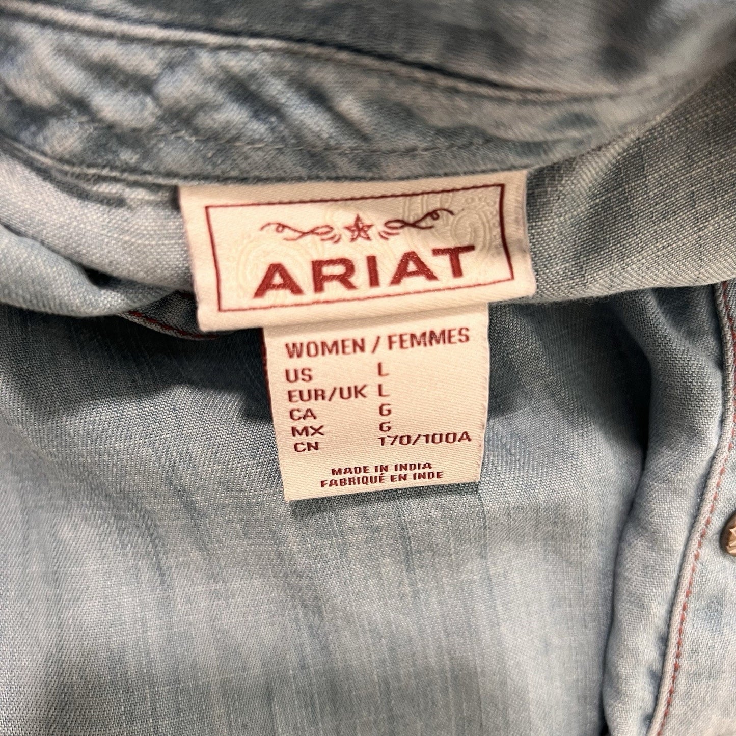 ARIAT (L) Patriotic Embroidered Sleeveless Top America Eagle Liberty Western