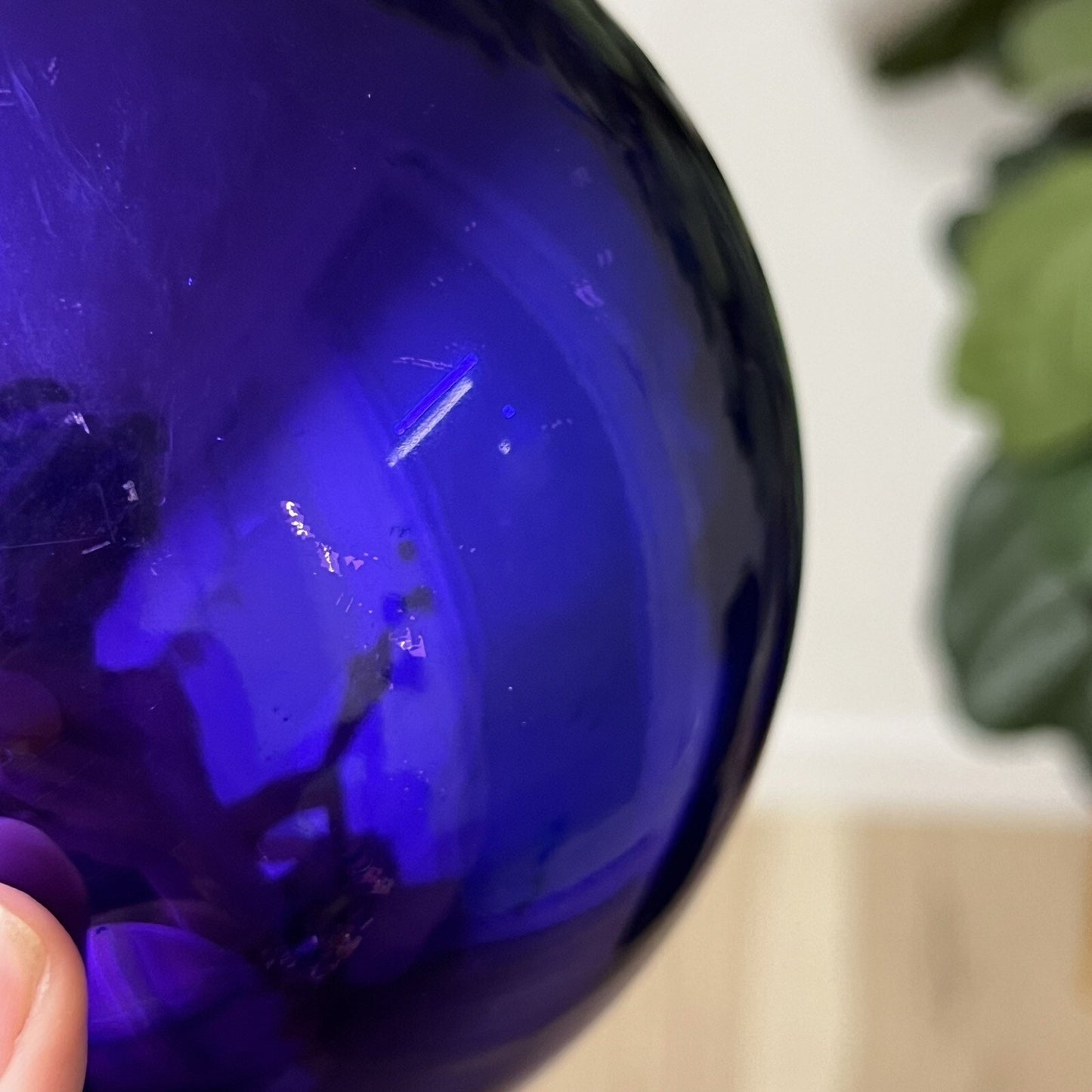 7.25” Dept 56 Purple Mercury Handblown Glass Small Ball Ornament #4840-2