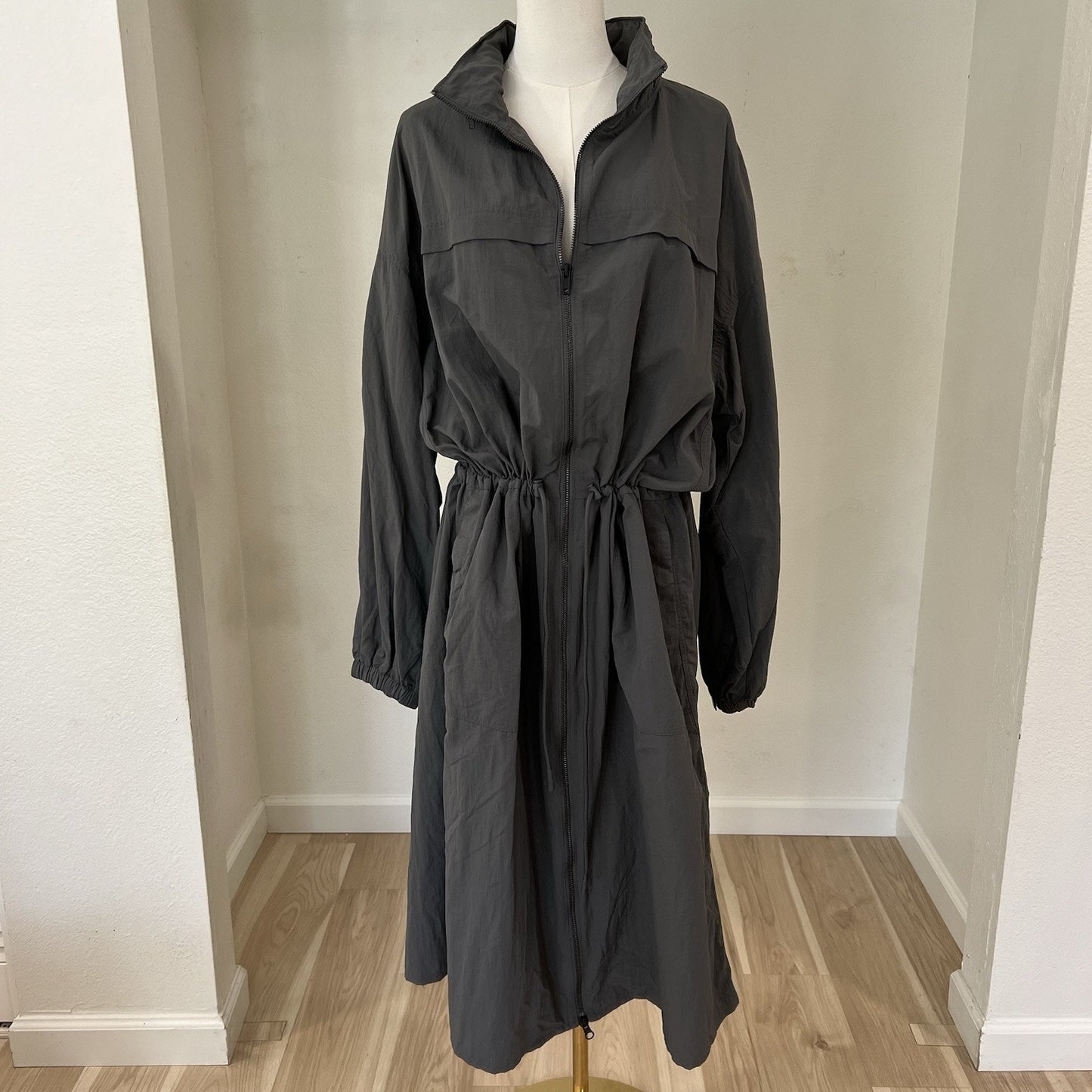 NWT $198 Spiritual Gangster Delancey Trench Coat Hood Urban Duster Streetwear