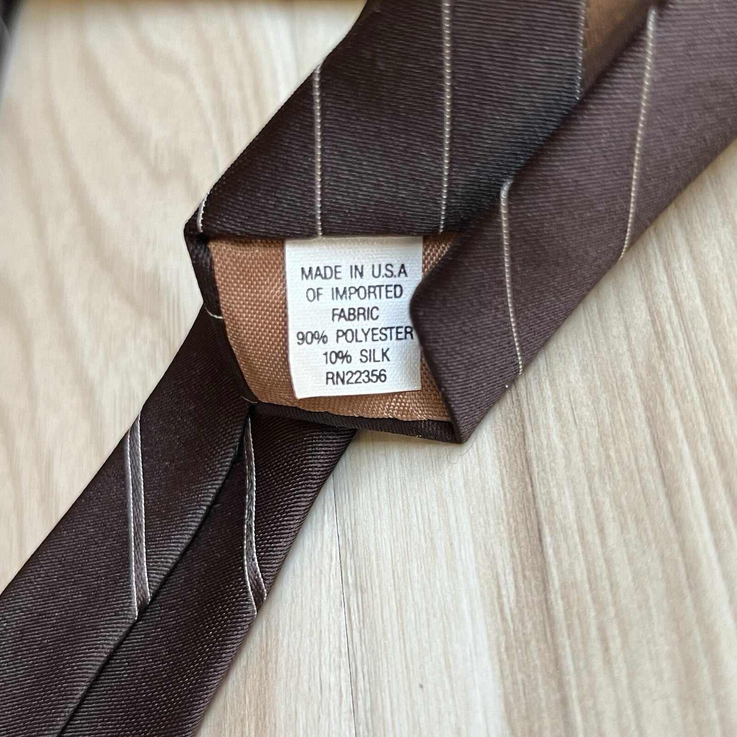 Retro Lilly Dache Men’s Necktie Vintage Designer Men's Necktie Brown Gold Stripe