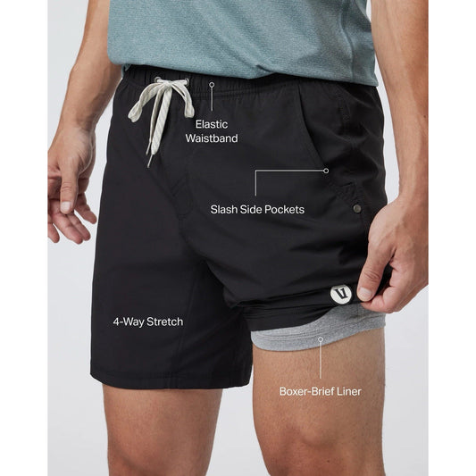 VUORI Kore Short Lined 7" Medium Black Stretch 30” Waist