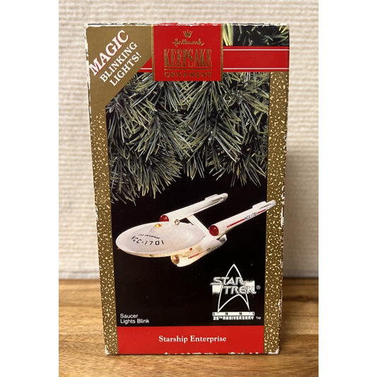 STAR TREK STARSHIP ENTERPRISE 1991 HALLMARK KEEPSAKE ORNAMENT 25TH ANNIVERSARY
