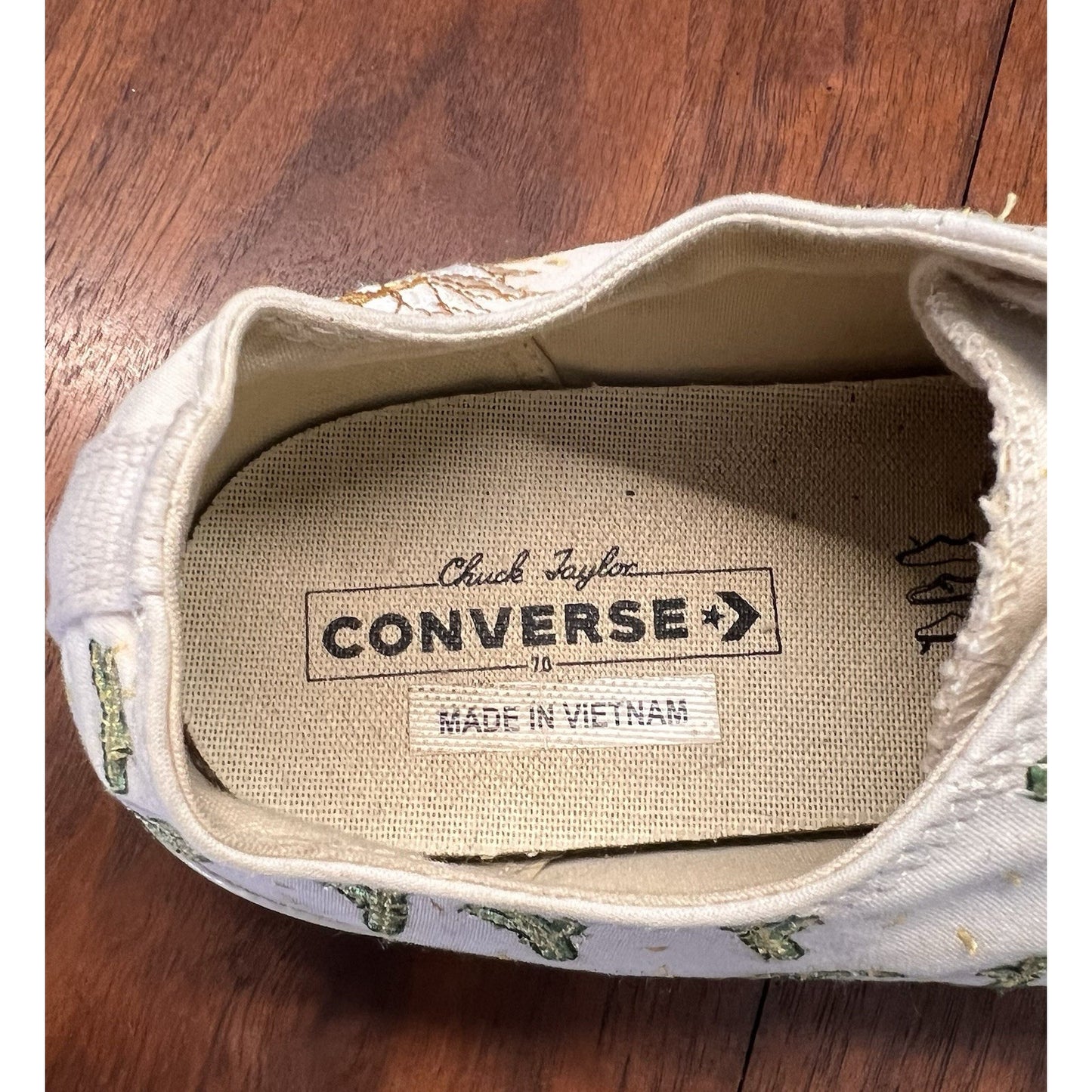 Converse Chuck 70 Low Cactus Embroidery 2018 White Off-White 161380C Sz 12