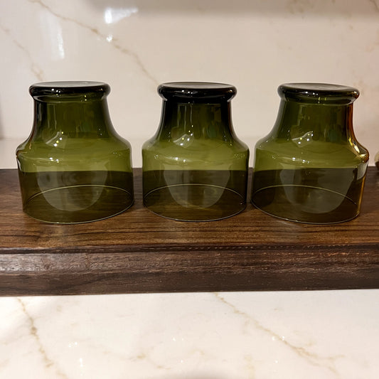 3 Mid Century Scandinavian Iittala, Finland Green Wine Glasses by Tapio Wirkkala