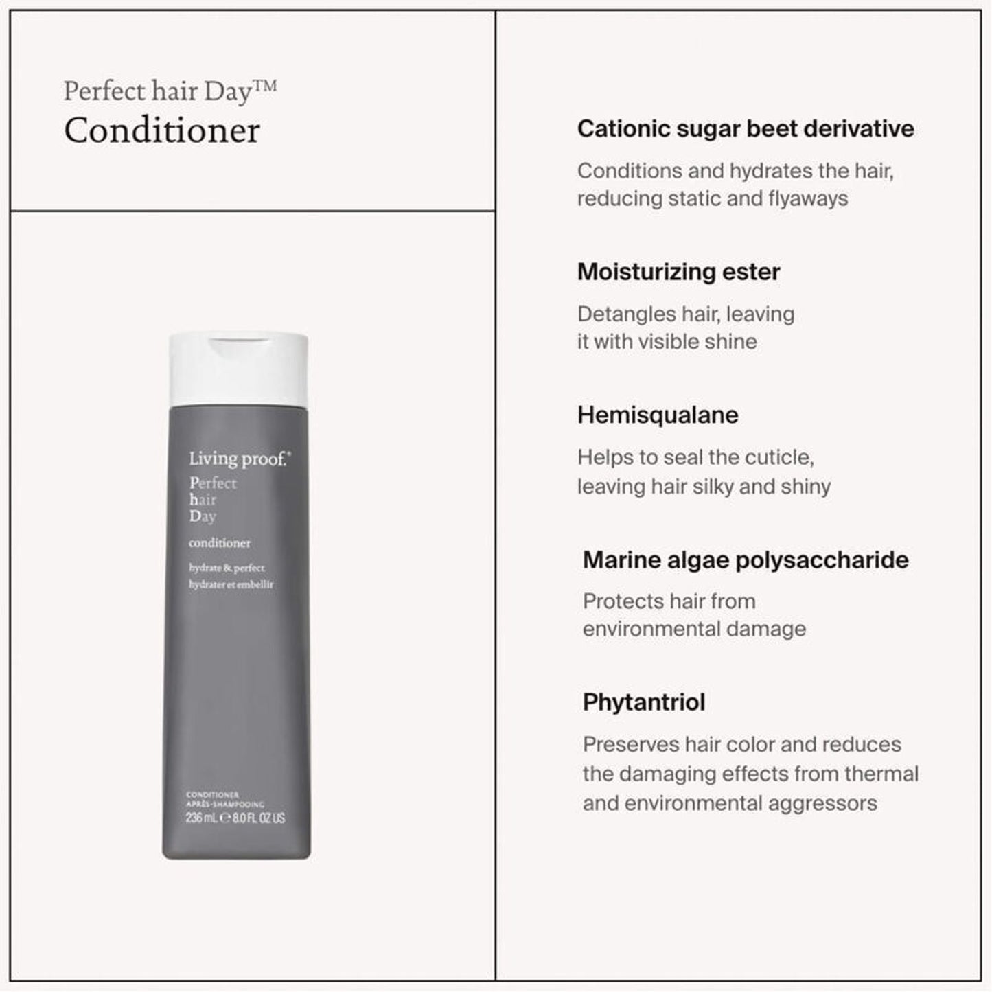 Living proof Perfect hair Day Hydrating Color Safe Conditioner - 8 fl oz