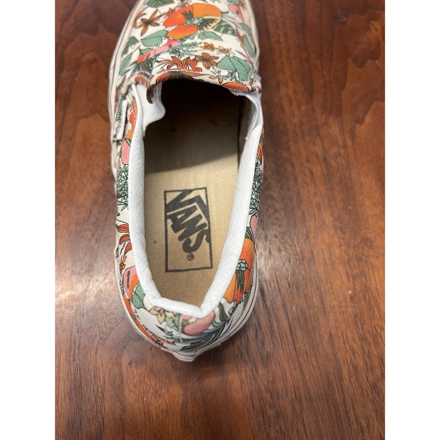 Vans Classic Slip-On Multi Tropic Floral Women’s Size 7 Sneakers Orange Green