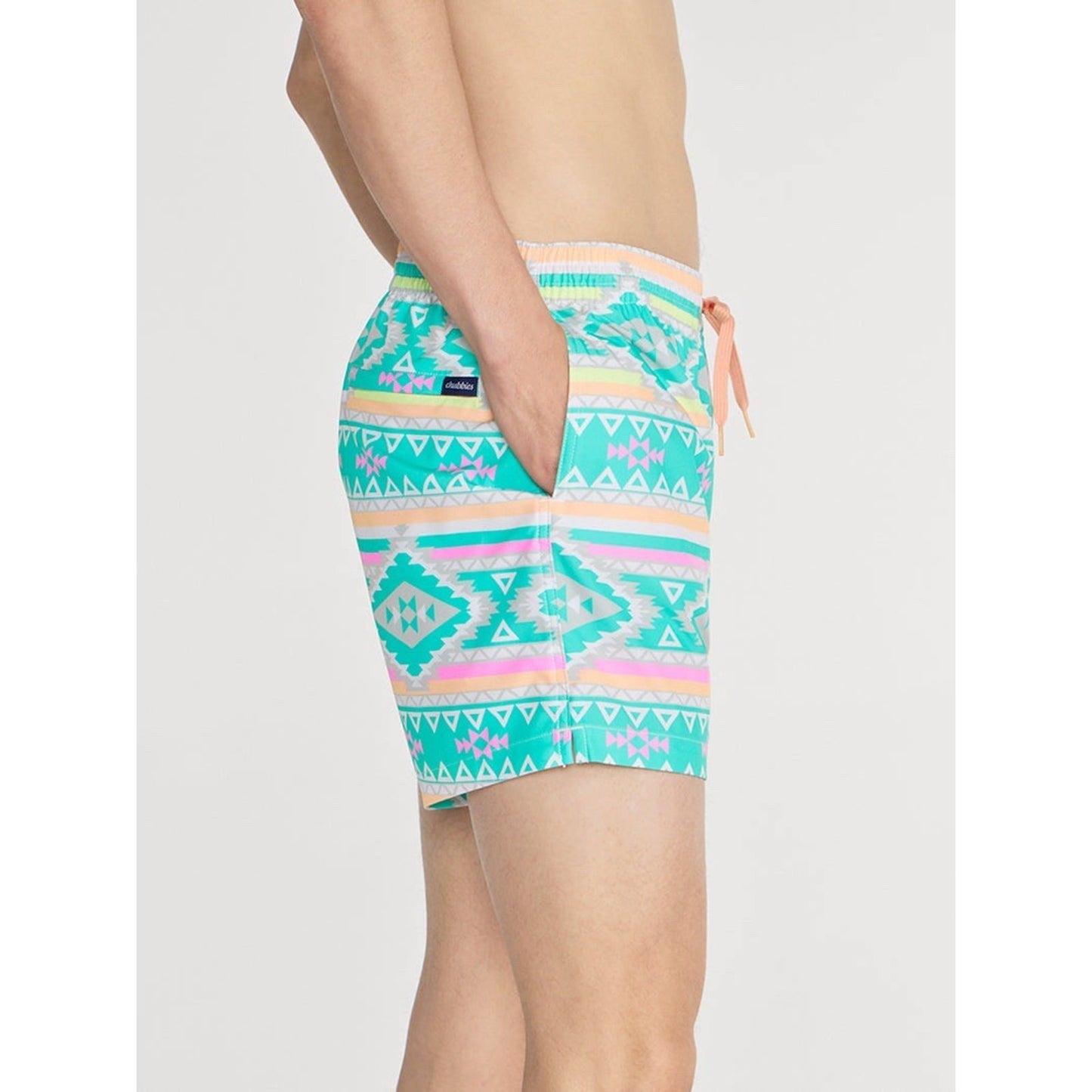 Chubbies (M) En Fuego 5.5” Swim Trunks Neon Aztec Print Brief Liner Retro 90s
