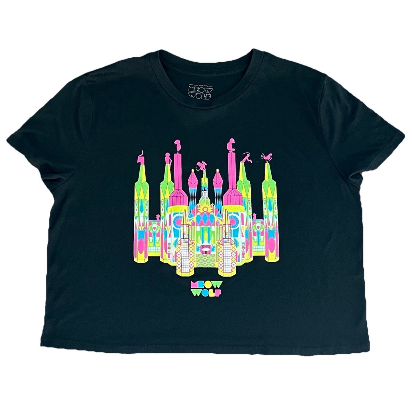 RARE Meow Wolf (M) Convergence Station Womens Crop Top Tshirt Cathedral Denver