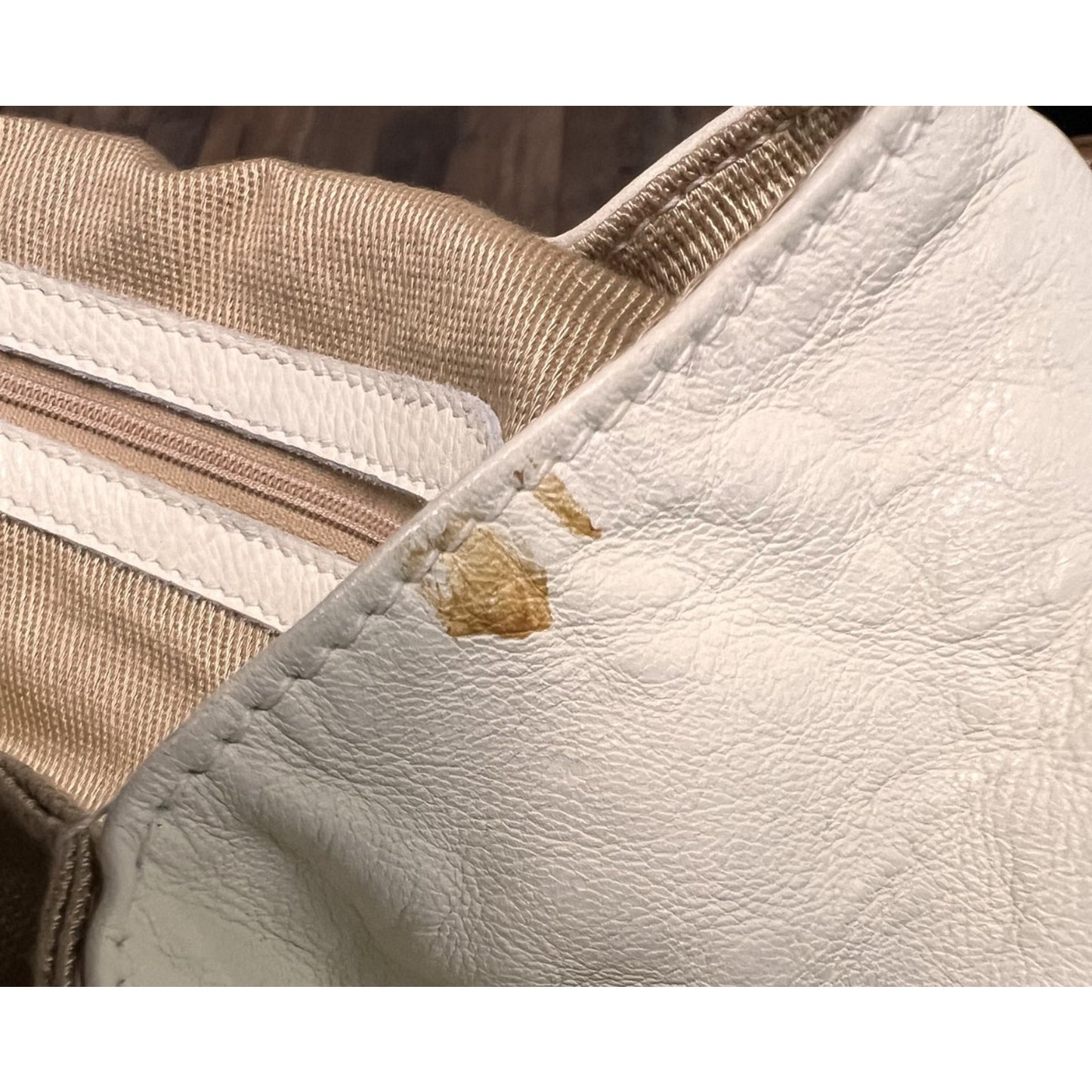 Florentia White Brown Italian Satchel Bag Made in Florence Two Tone Large