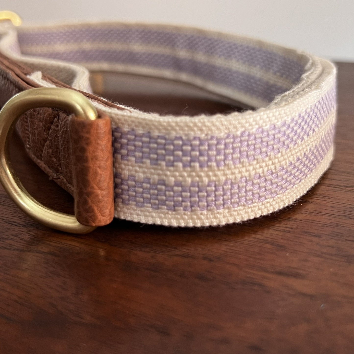 NWT Top Paw 4’ Short Purple White Faux Leather Linen Unisex Dog Leash