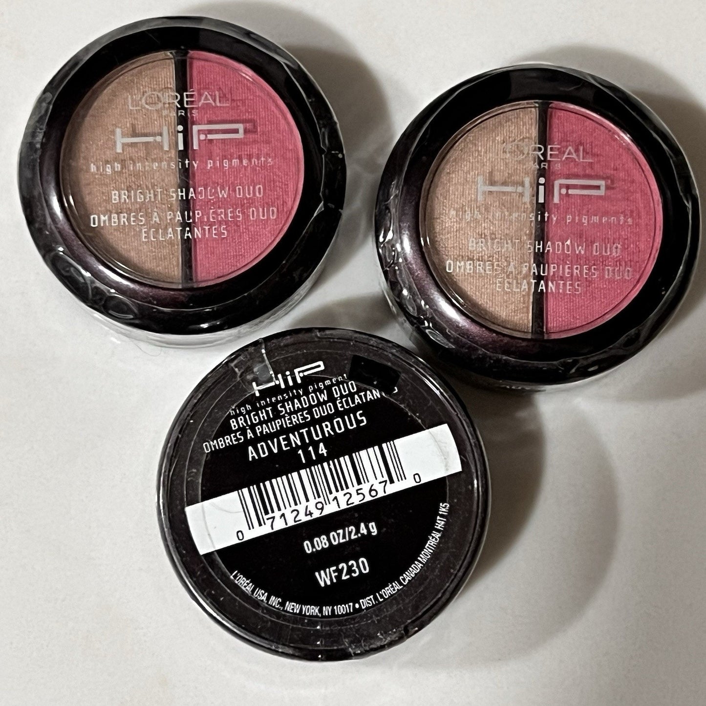 3 x Loreal Paris HIP Eyeshadow Duo 114 Adventurous Bright High Intensity Pigment