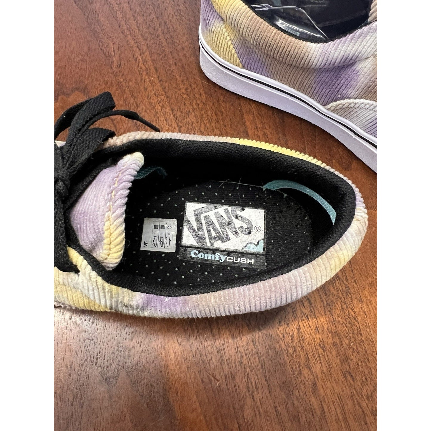 Vans ComfyCush Era Blotched Purple Yellow Corduroy Tie Dye VN0A3WM92QD Size 6.5