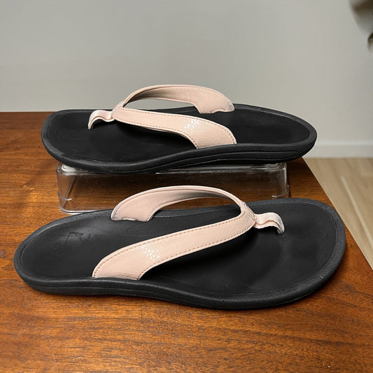 OluKai Kulapa Kai Women 9, EU 39 Pink on Black Flip Flop Thong Beach Sandal