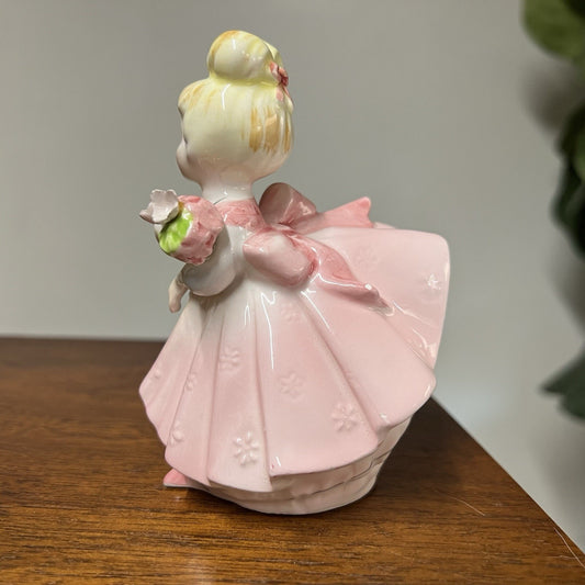 Rare 1960s Lefton Dancer In Pink Dress Girl Figurine Japan MCM Vintage 2383