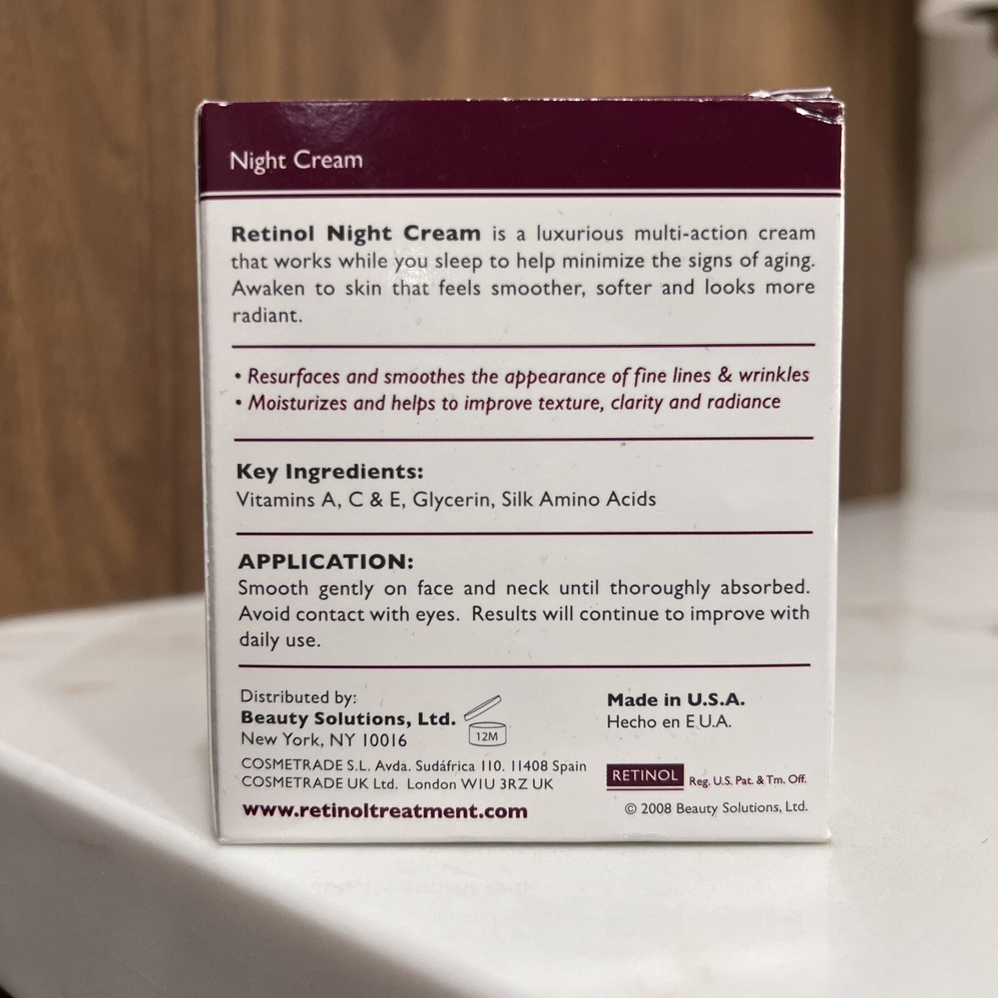 NEW Skincare Cosmetics RETINOL Vitamin A Night Cream Anti-Aging Resurface Aminos