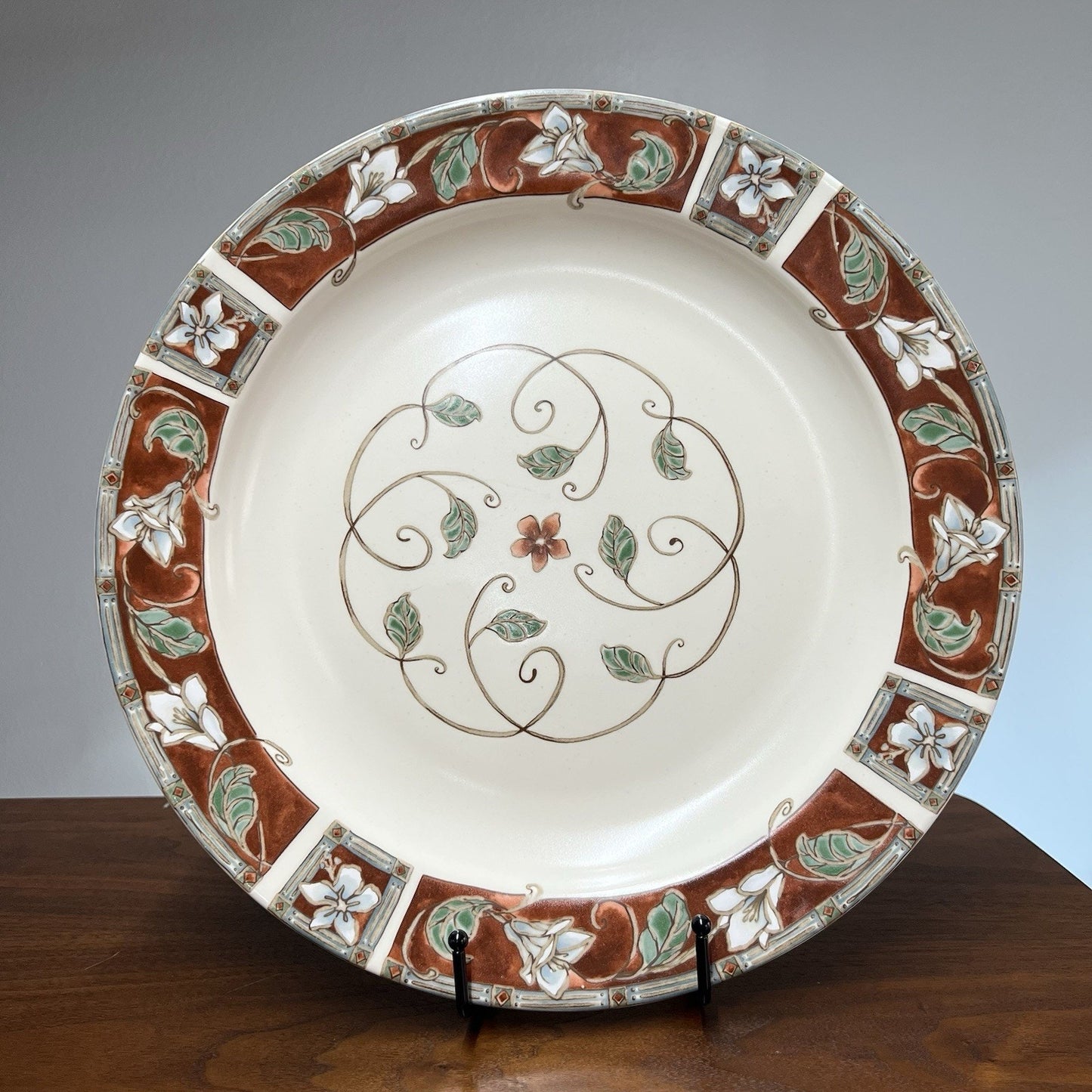 Pfaltzgraff Mission Flower Stoneware 15” Chop Plate Platter Round