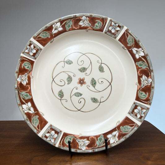 Pfaltzgraff Mission Flower Stoneware 15” Chop Plate Platter Round